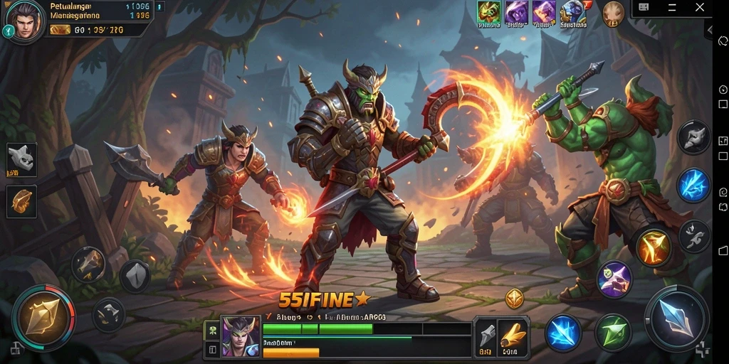 Screenshot utama gameplay ARPG yang menarik dalam 55FIVE.