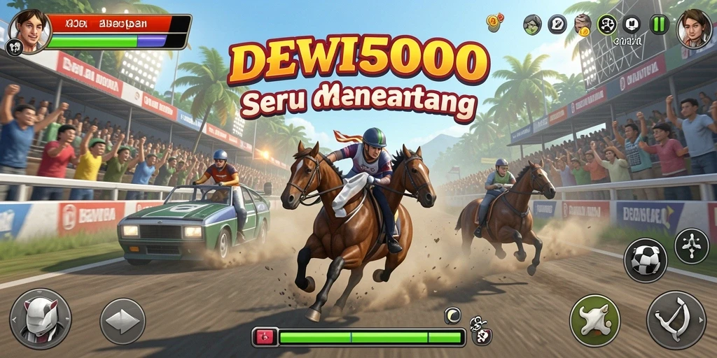 Gameplay balapan seru DEWI5000 dengan mobil kustom.