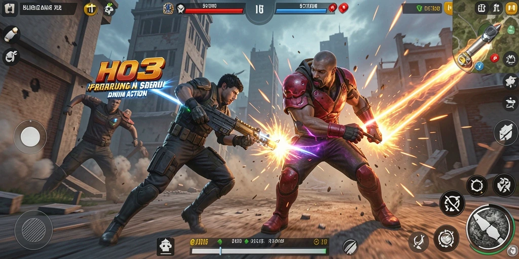 Screenshot gameplay HO3 menunjukkan pertarungan yang mendebarkan.