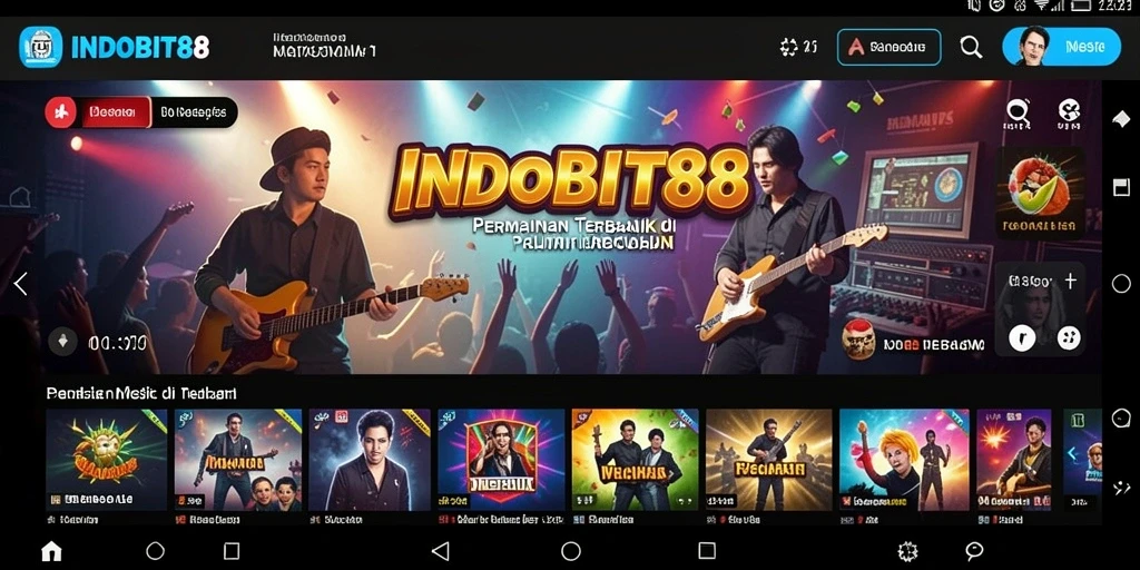 Screenshot gameplay INDOBIT88 yang menampilkan interaksi musik yang seru.