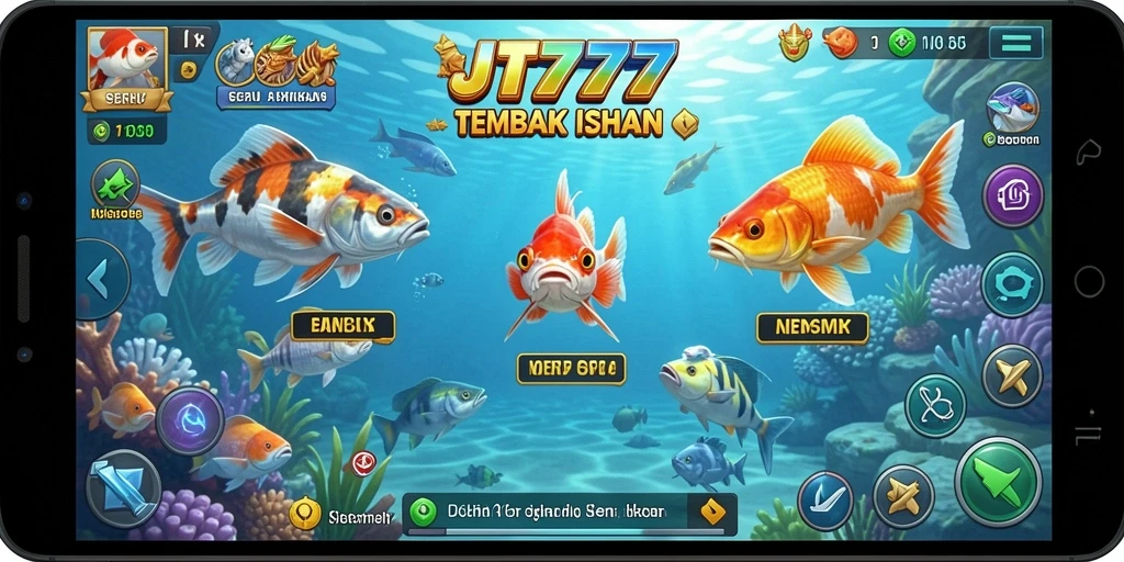 Tangkapan layar JT777 menampilkan aksi seru menembak ikan.