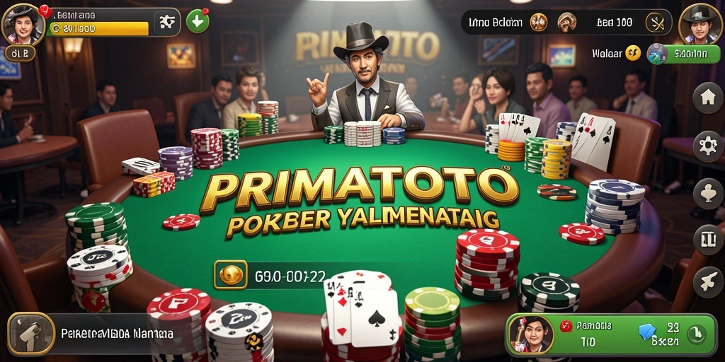 Tampilan gameplay poker yang mendebarkan di PRIMATOTO.