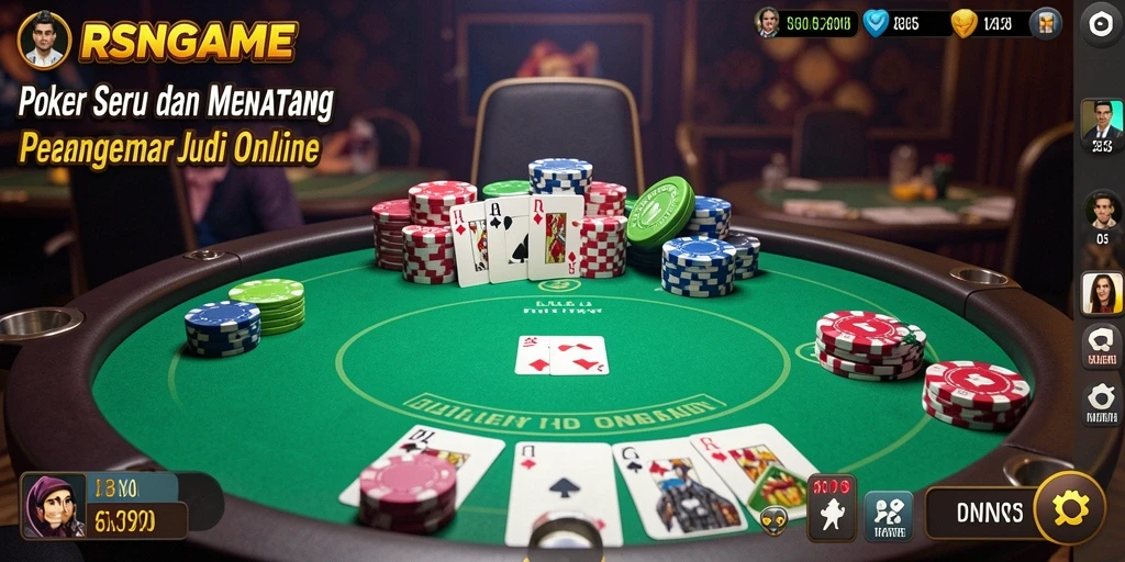 Tampilan gameplay RSNGAME yang menegangkan dalam permainan Poker.