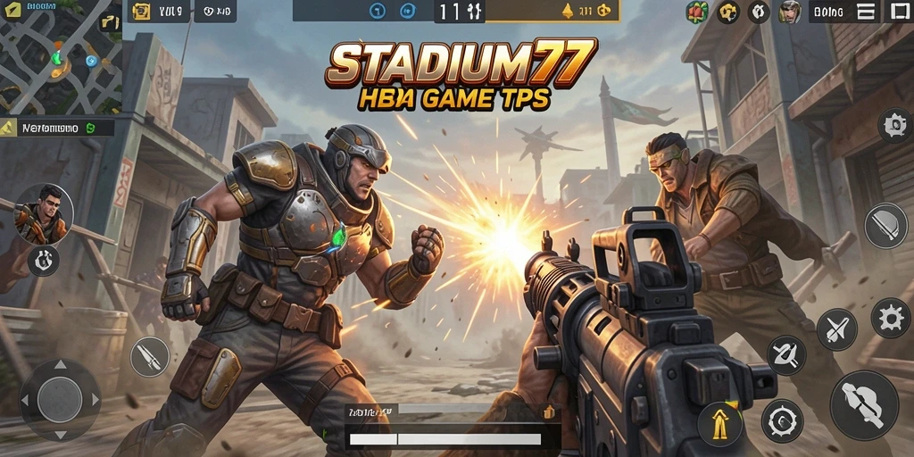 Screenshot gameplay STADIUM77 dengan aksi tempur seru.