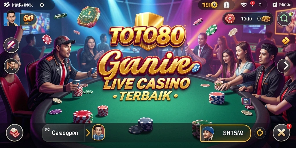 Tampilan gameplay Live Casino yang interaktif dan mendebarkan di TOTO80.