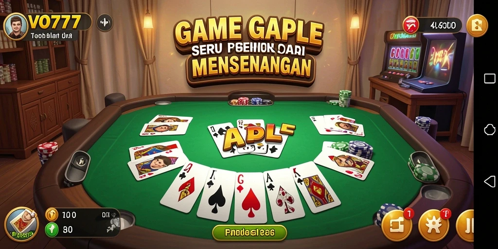 Tampilan menarik dari gameplay Gaple di VO777.